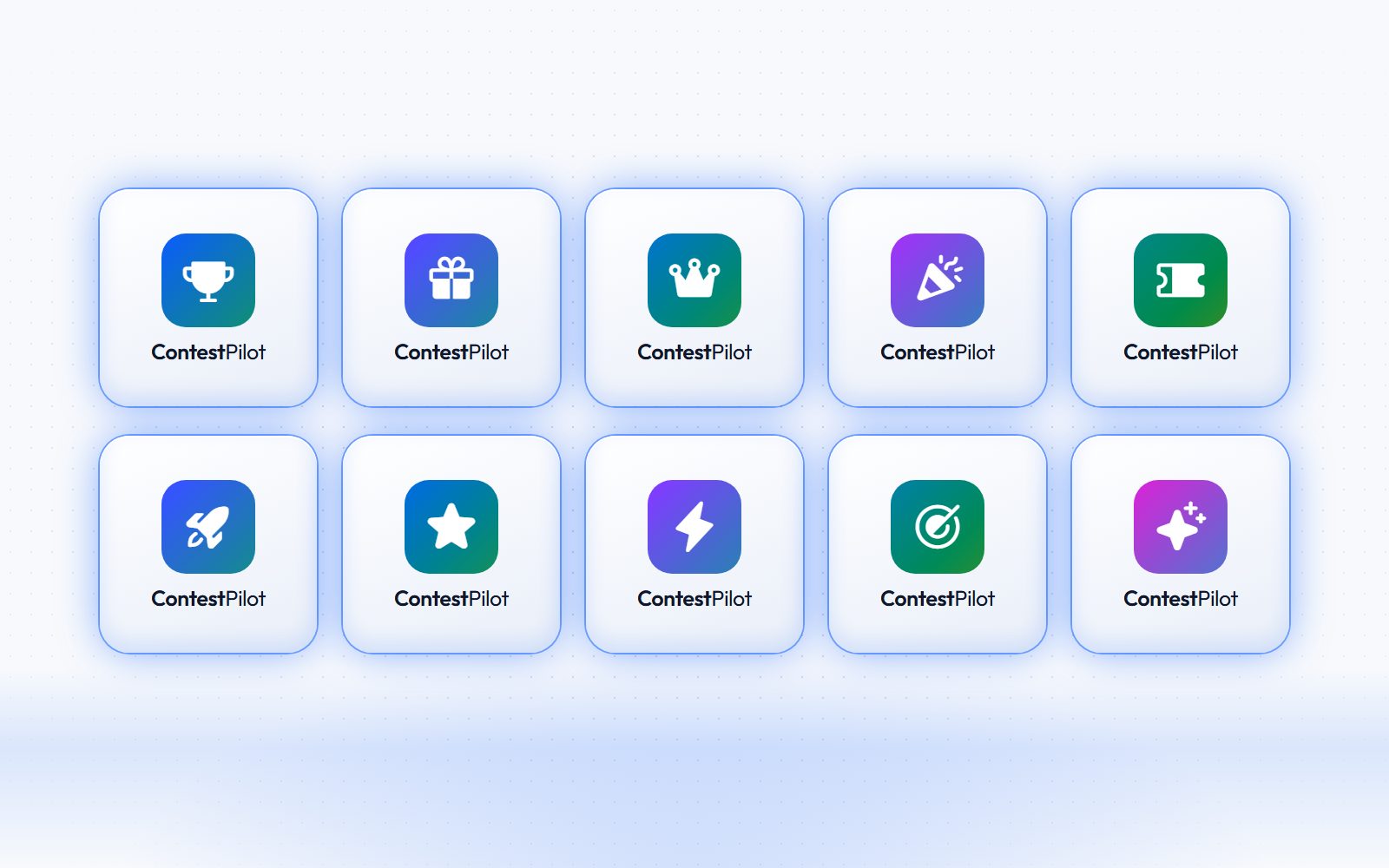 Ten logo templates for a giveaway software brand