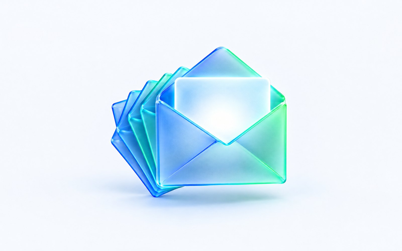 A fanned stack of glass envelopes