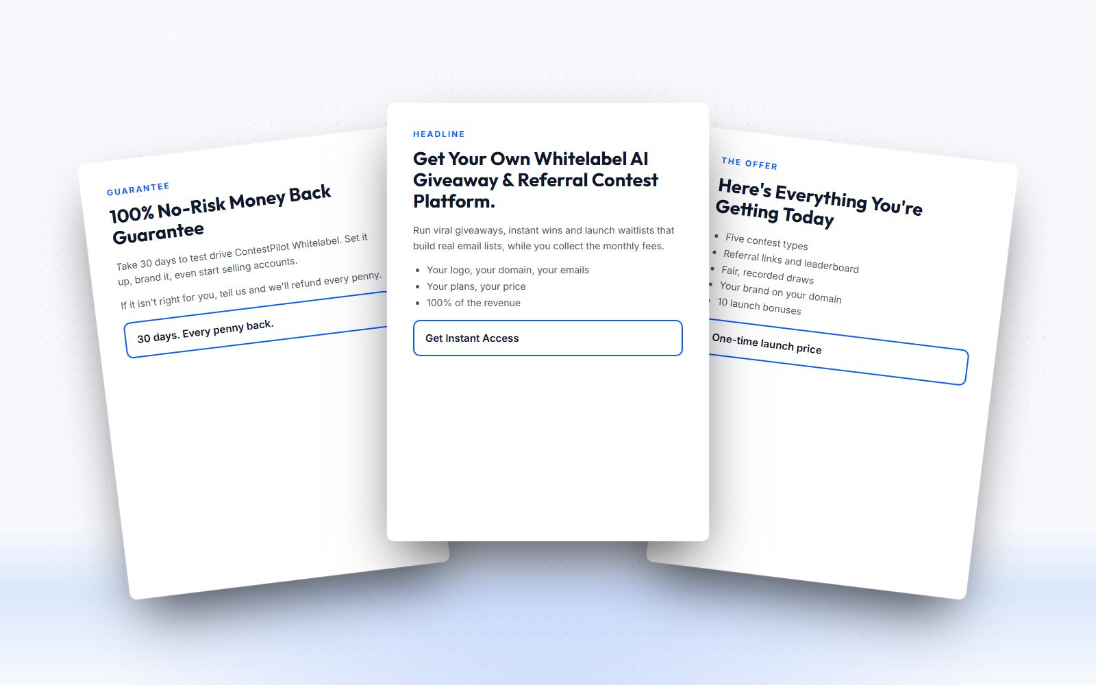 Three pages of ready-written sales copy