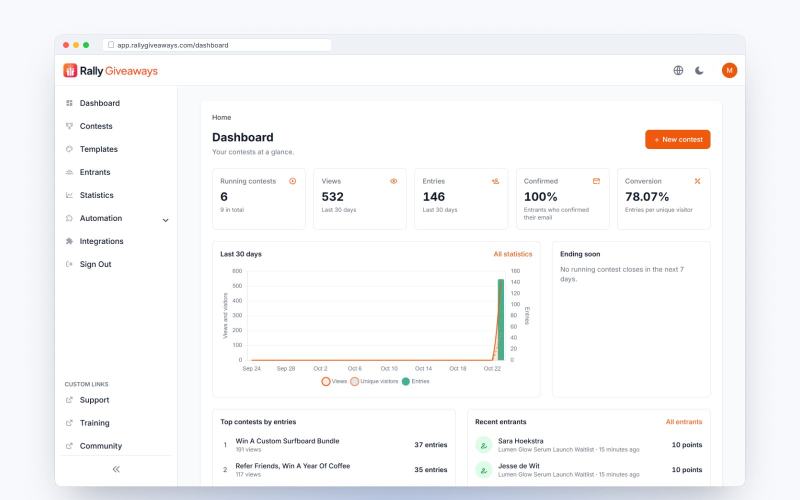 Client dashboard
